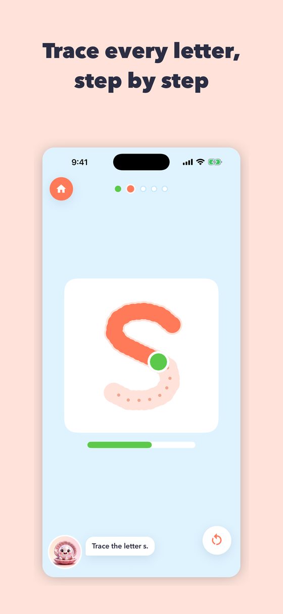 Guided letter tracing